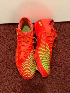 adidas Predator Soccer Cleats - Bright Orange with Neon Yellow Accents